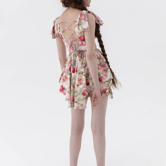 Strawberry Cream Farmer's Market Dress NWT Size L - Picture 5 of 7